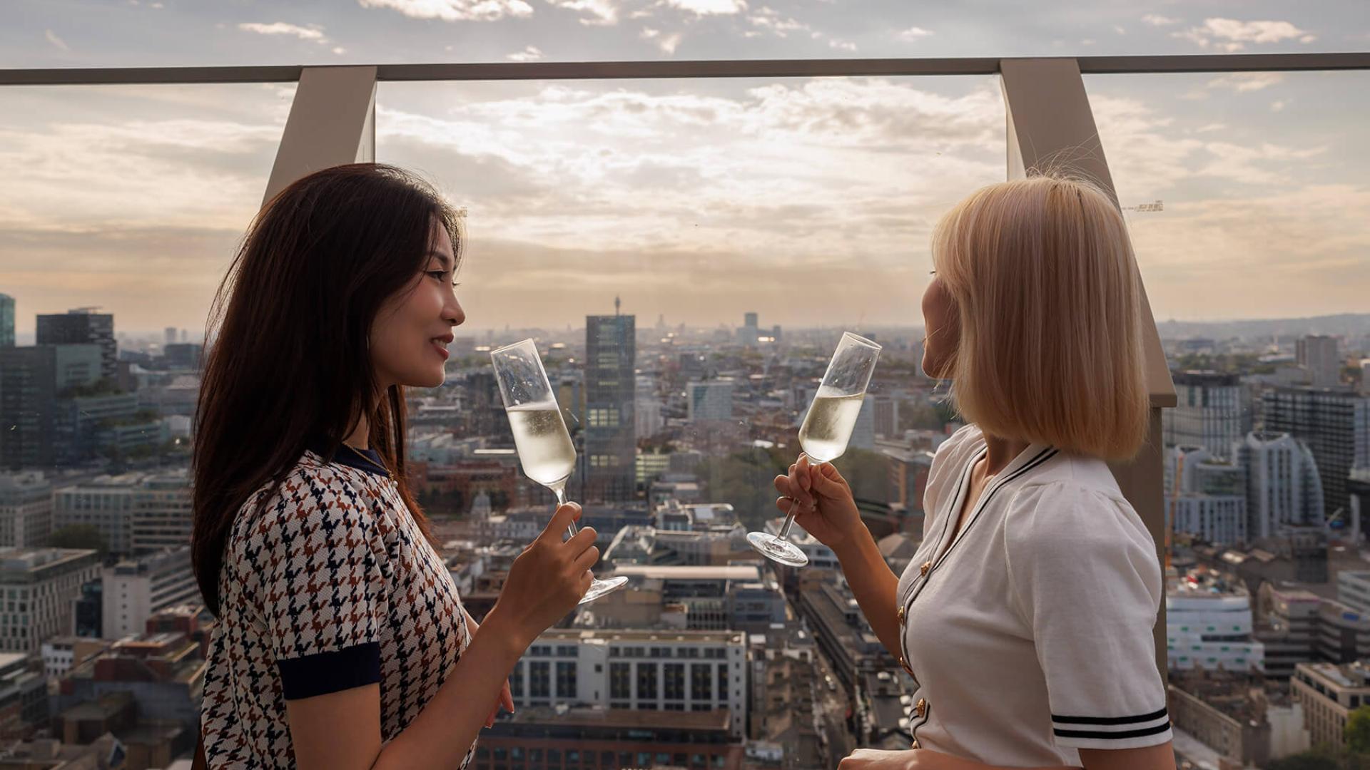 Residents on the Sky Terrace at The Stage Apartments in Shoreditch