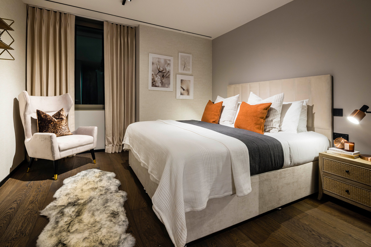 Bedroom in a Two Bedroom Apartment at The Stage Shoreditch