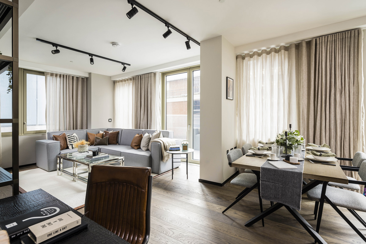 The Stage Shoreditch, One Bedroom Apartment, Living / Dining Room