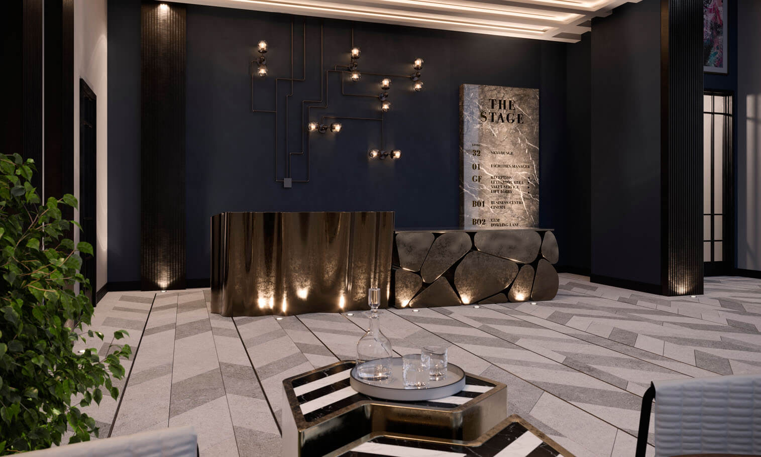 Entrance lobby at The Stage, Shoreditch