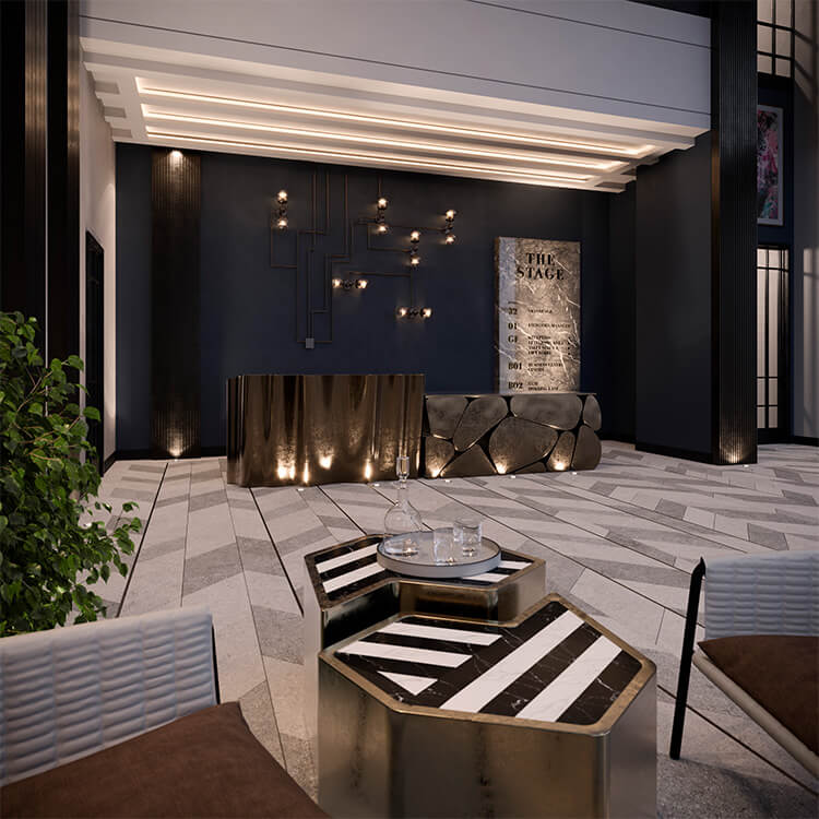 The Stage Shoreditch, Residents' Amenities, Entrance Lobby
