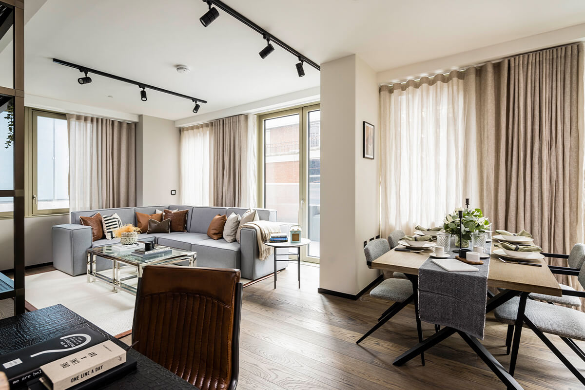 The Stage Shoreditch, One Bedroom Apartment, Living / Dining Room
