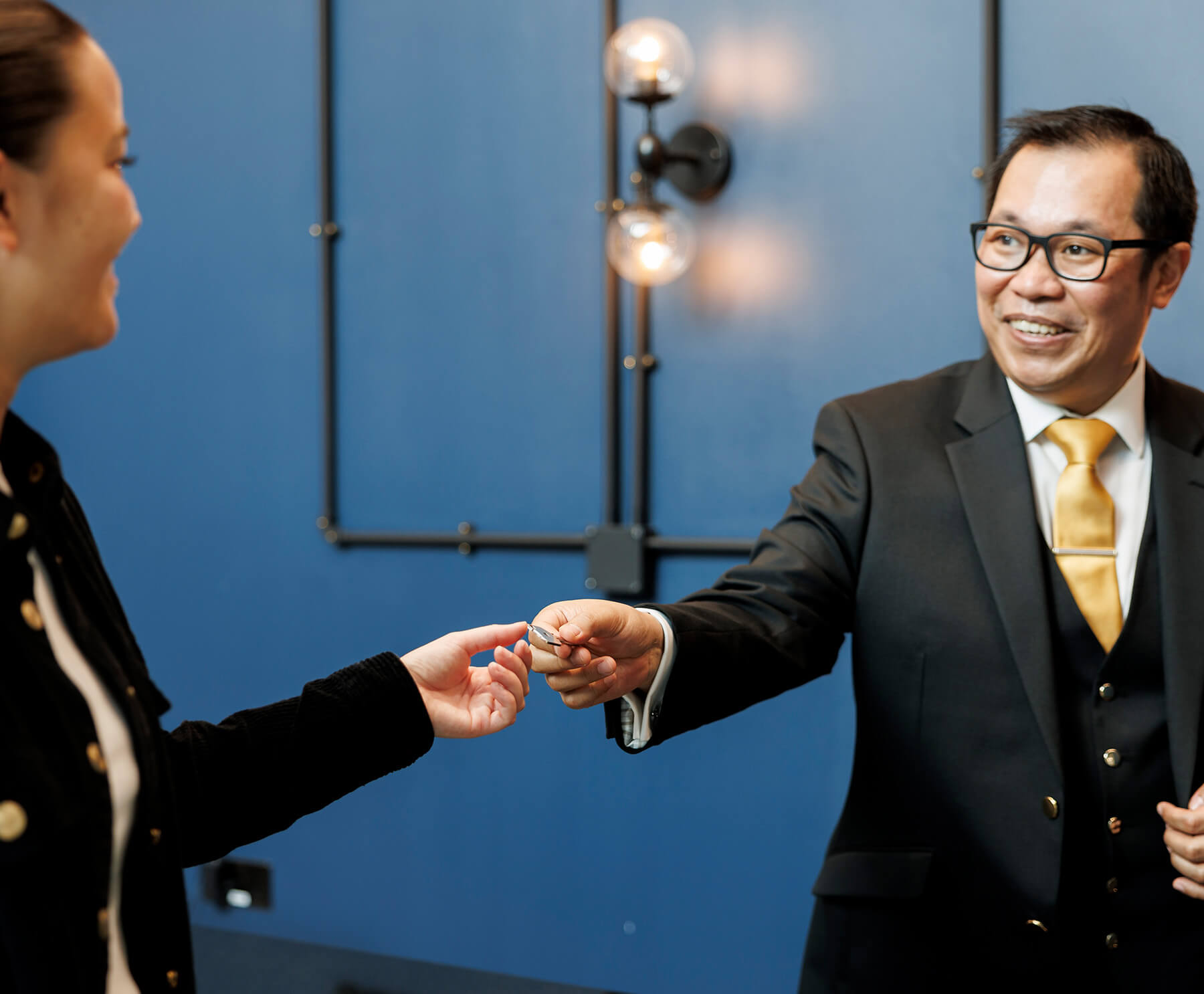 Concierge assisting a resident at The Stage Apartments in Shoreditch