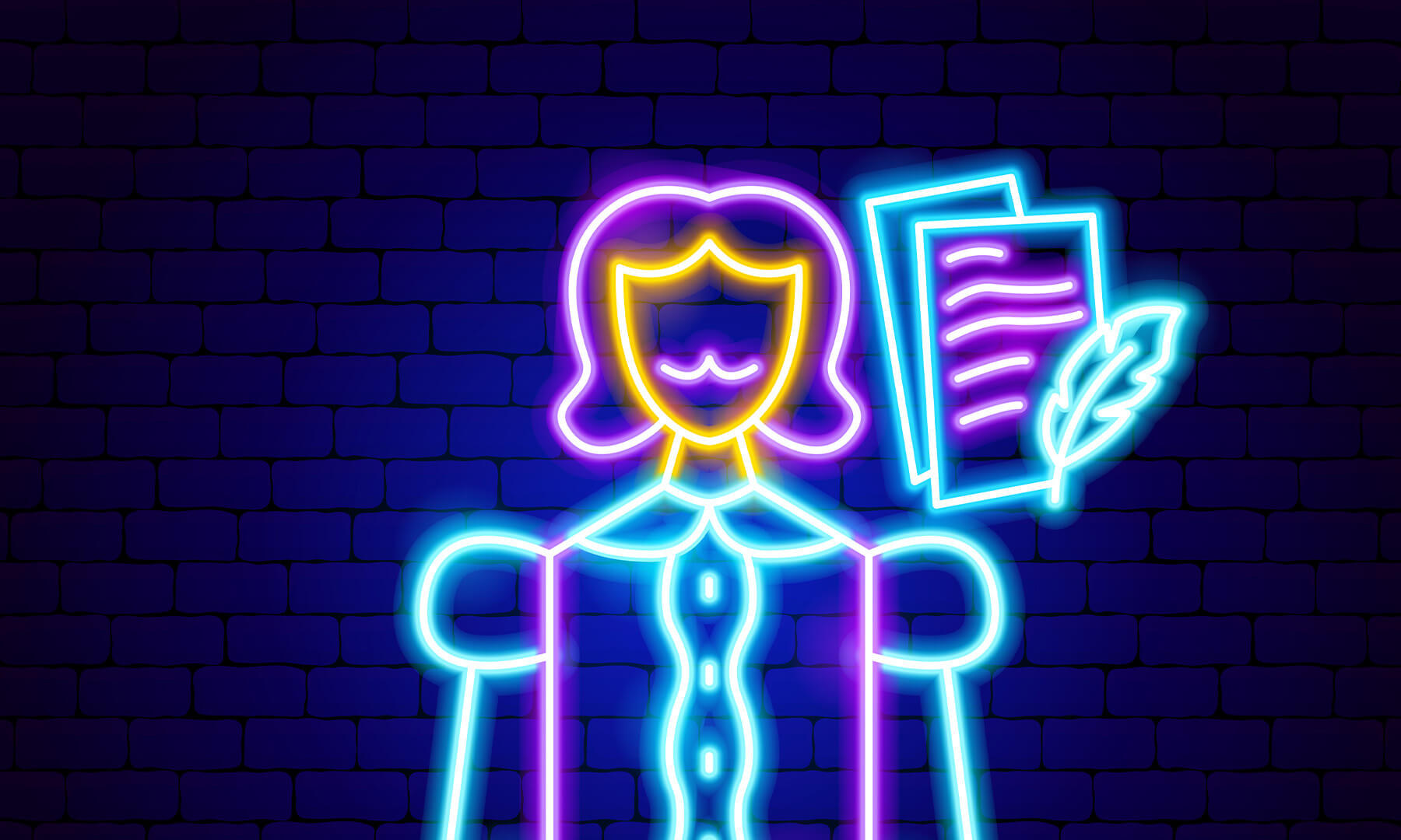 Neon artist's drawing of William Shakespeare