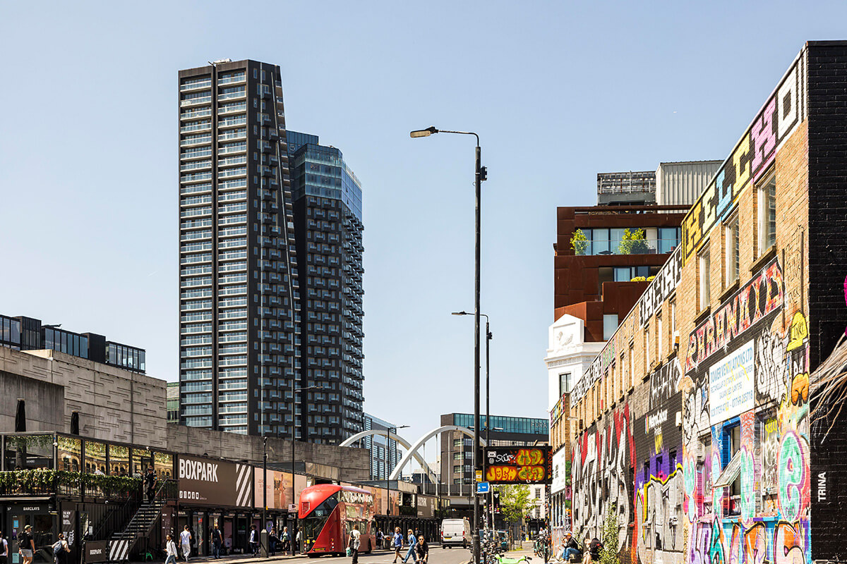 The Stage Apartments in Shoreditch from BOXPARK