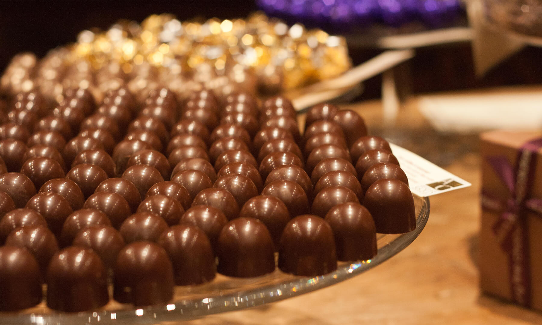 A close up of chocolate treats