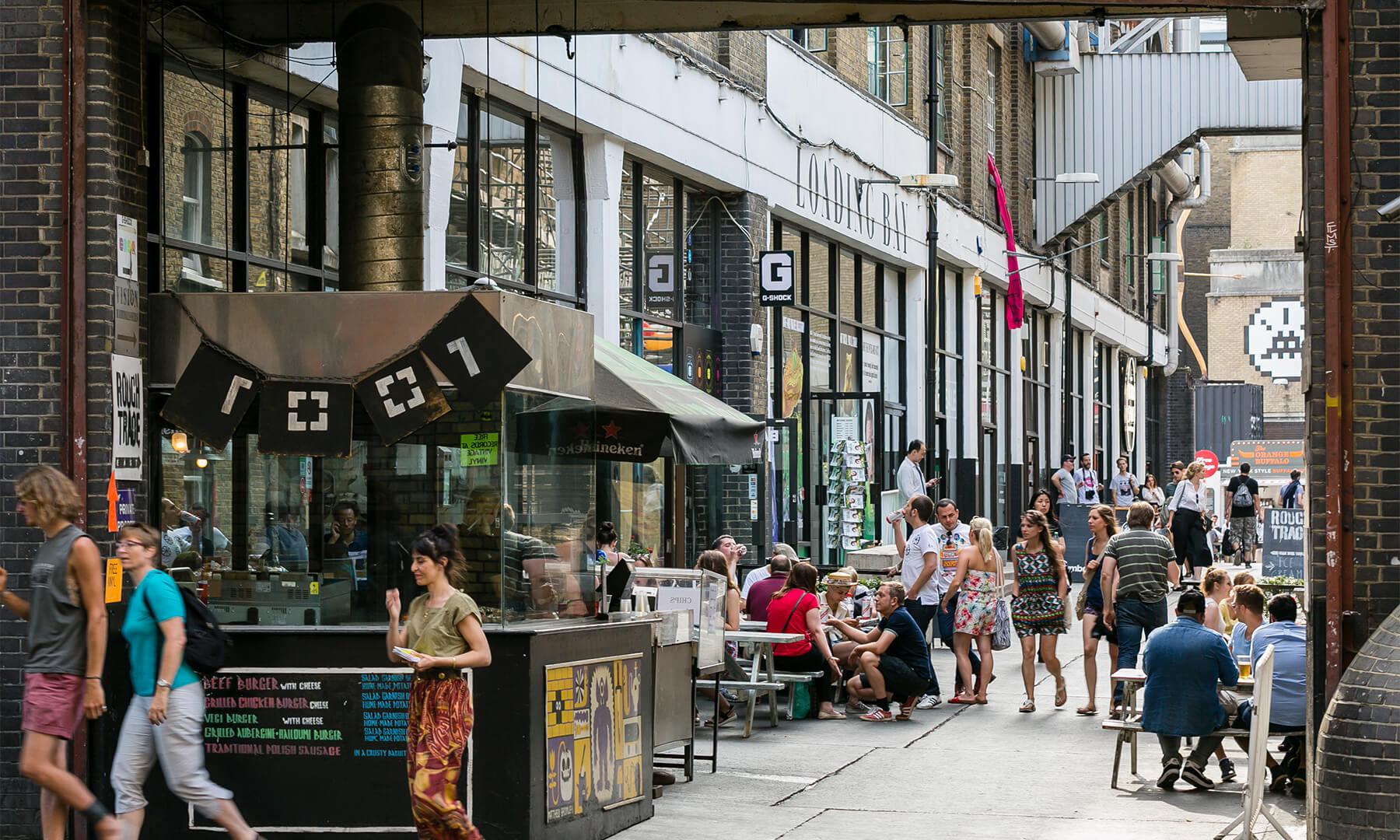 A busy street just off Brick Lane, Shoreditch