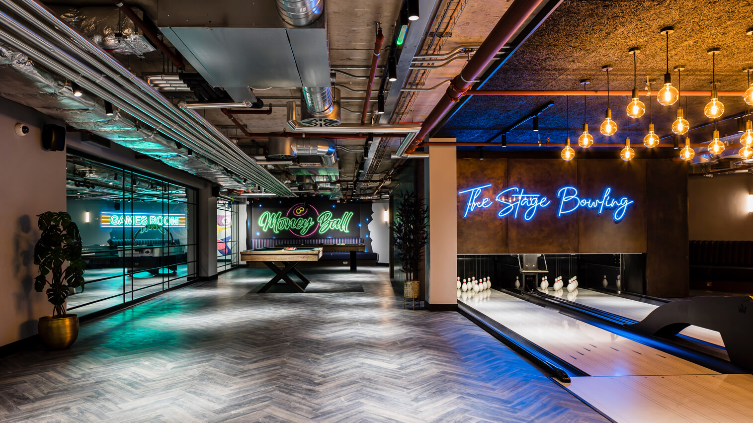 Residents' bowling alley at The Stage, Shoreditch