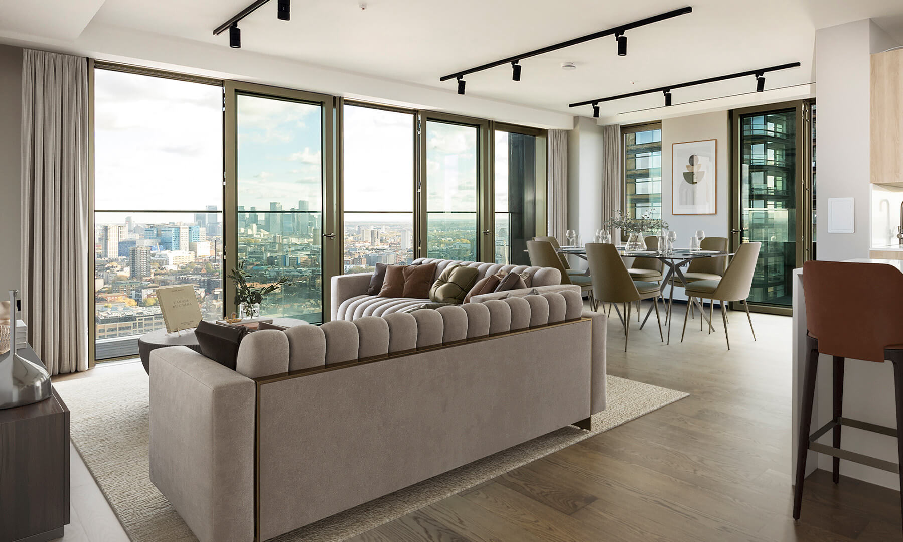 Living area at The Stage, ©Galliard Homes.